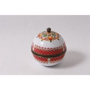 Steinbock Enamel Round Globe-shaped Trinket Box Handmade Austria ~260304-WH 1035